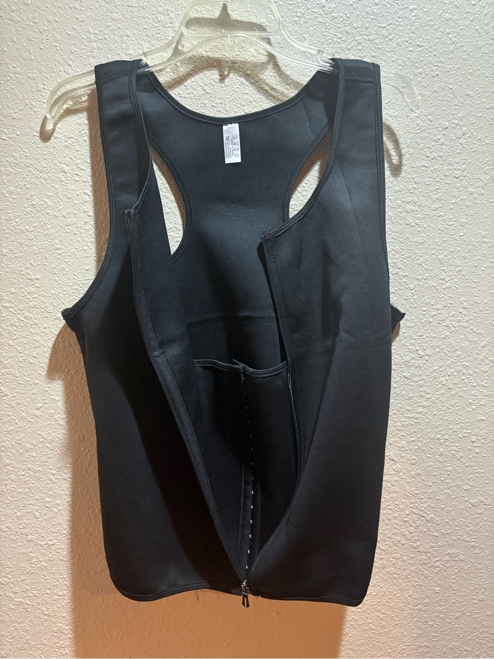 Men's Black Compression Vest with Front Zip